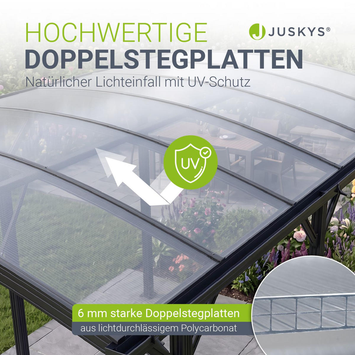 CARPORT mit Bogendach 5x3 m dunkelgrau - Dunkelgrau, Metall (302/233/505cm) - Juskys