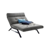 LIEGE AMERIVA Grau Velvet - Schwarz/Grau, Textil (120/110/158cm) - KAWOLA