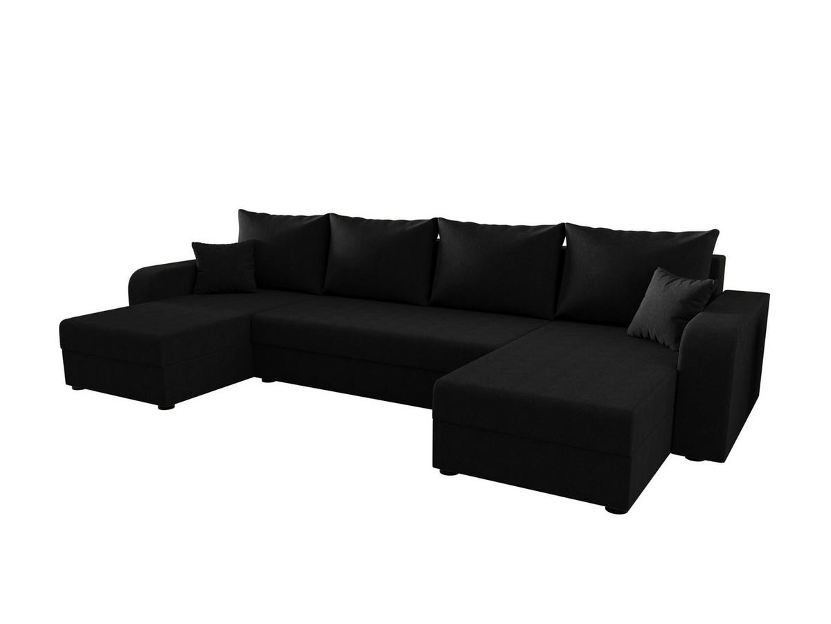 WOHNLANDSCHAFT HEWLET U BIS Cosmic 100 mit Schlaffunktion - Schwarz, Textil (305/90/140cm) - Bedante
