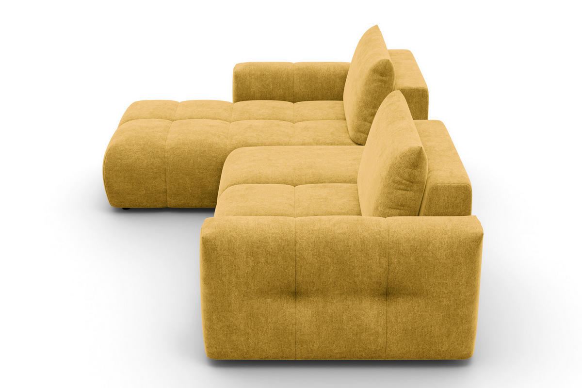 ECKSOFA VERONA 4-Sitzer LINKS, Gelb - Gelb/Schwarz, Holz/Textil (282/173cm) - Courtois Laville