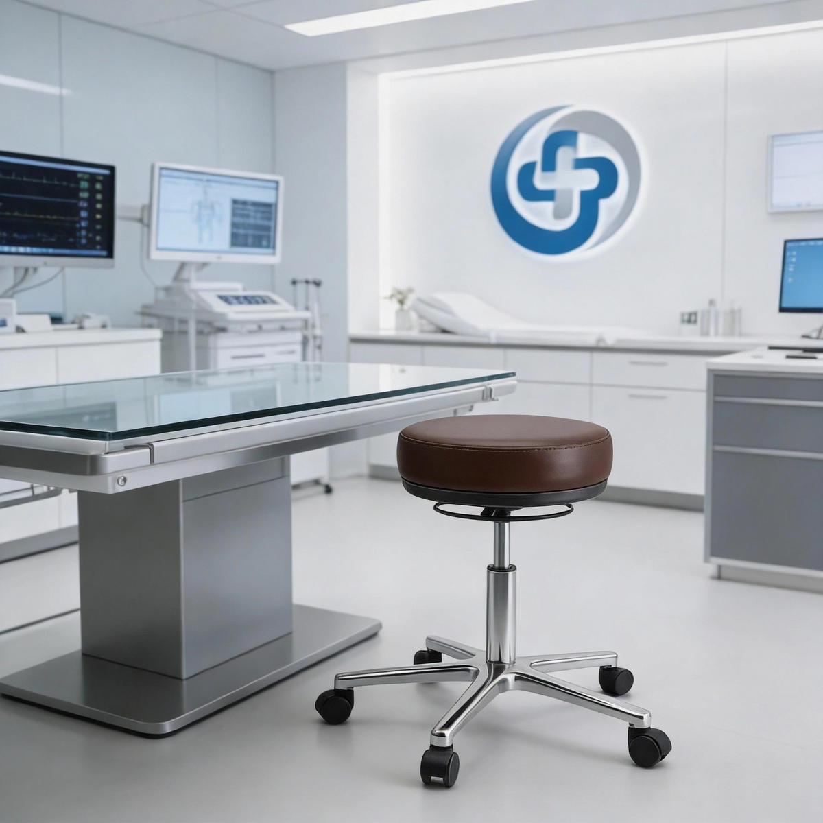 ARBEITSHOCKER Echtleder Braun - höhenverstellbar, 150kg belastbar - Braun, Leder/Metall (58/46/58cm) - Versee