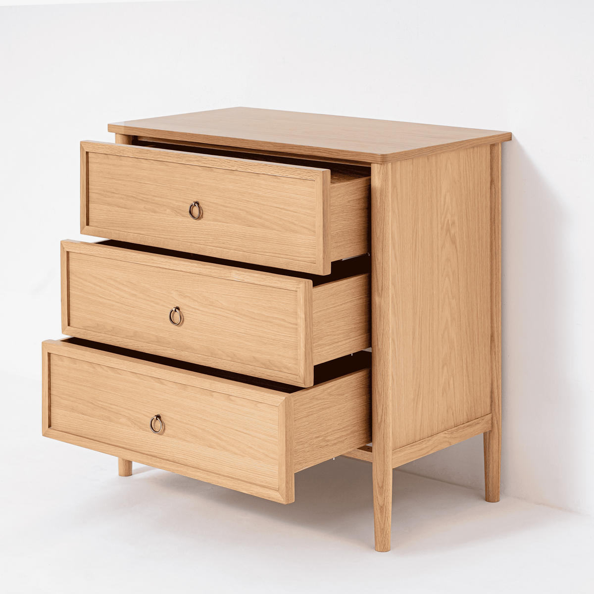 KOMMODE Rose, Eiche - Beige, Holz (80/80/45cm) - WOODEK