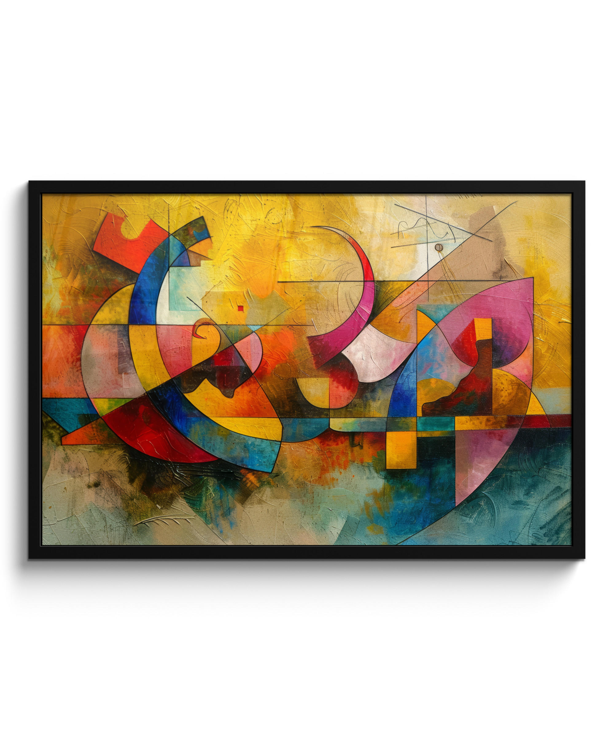 ZARÁMOVANÝ PLAGÁT Umenie - abstraktné - moderné 90x60 cm - žltá, papier (90/60cm) - MuchoWow