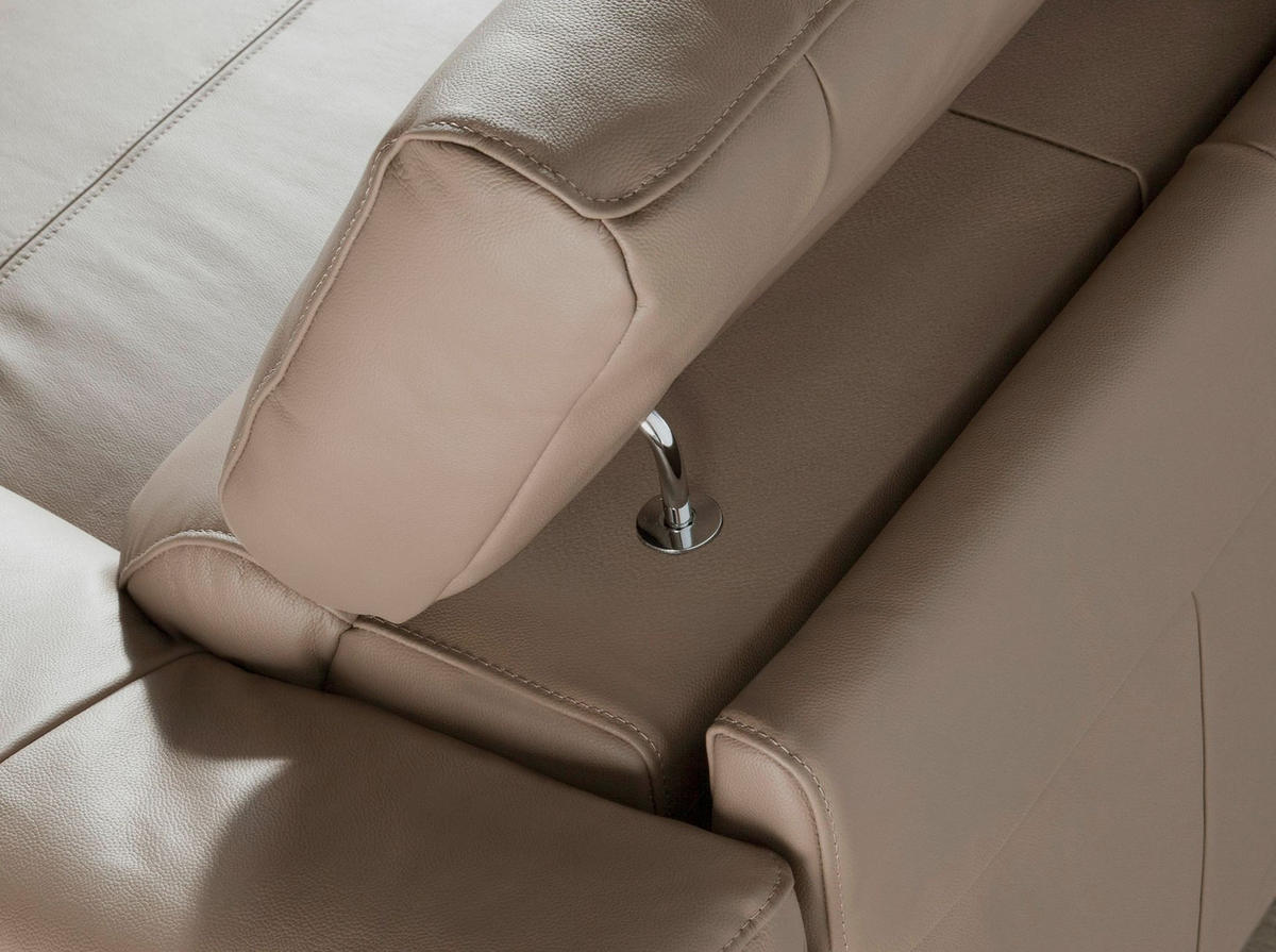 ECKSOFA Relax chaise longue sofa links nerz leder 295/232/97 cm - Taupe/Beige, Leder (295/232cm) - ANGEL CERDA