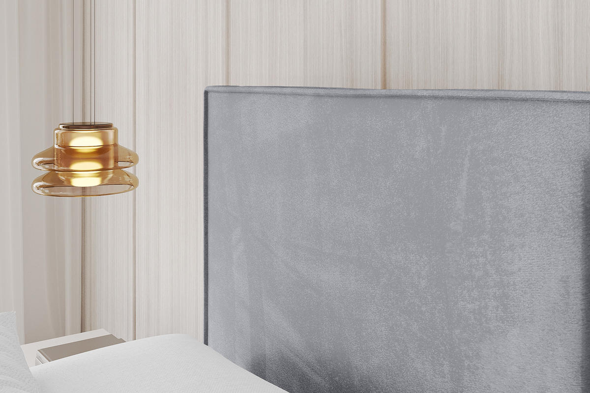 POLSTERBETT mit Bettkasten und Lattenrost, Bett mit Matratze H3/H4 - EMMI 180x200 Hellgrau - Hellgrau, Holzwerkstoff/Textil (180/200cm) - ALTDECOR