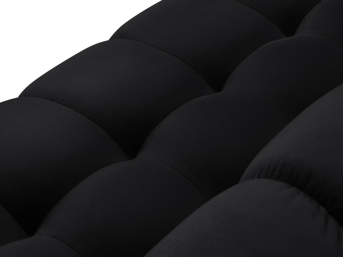 PANORAMASOFA links Mamaia aus Samt schwarz 7 Sitzplätze - Schwarz, Textil (256/75/327cm) - Micadoni