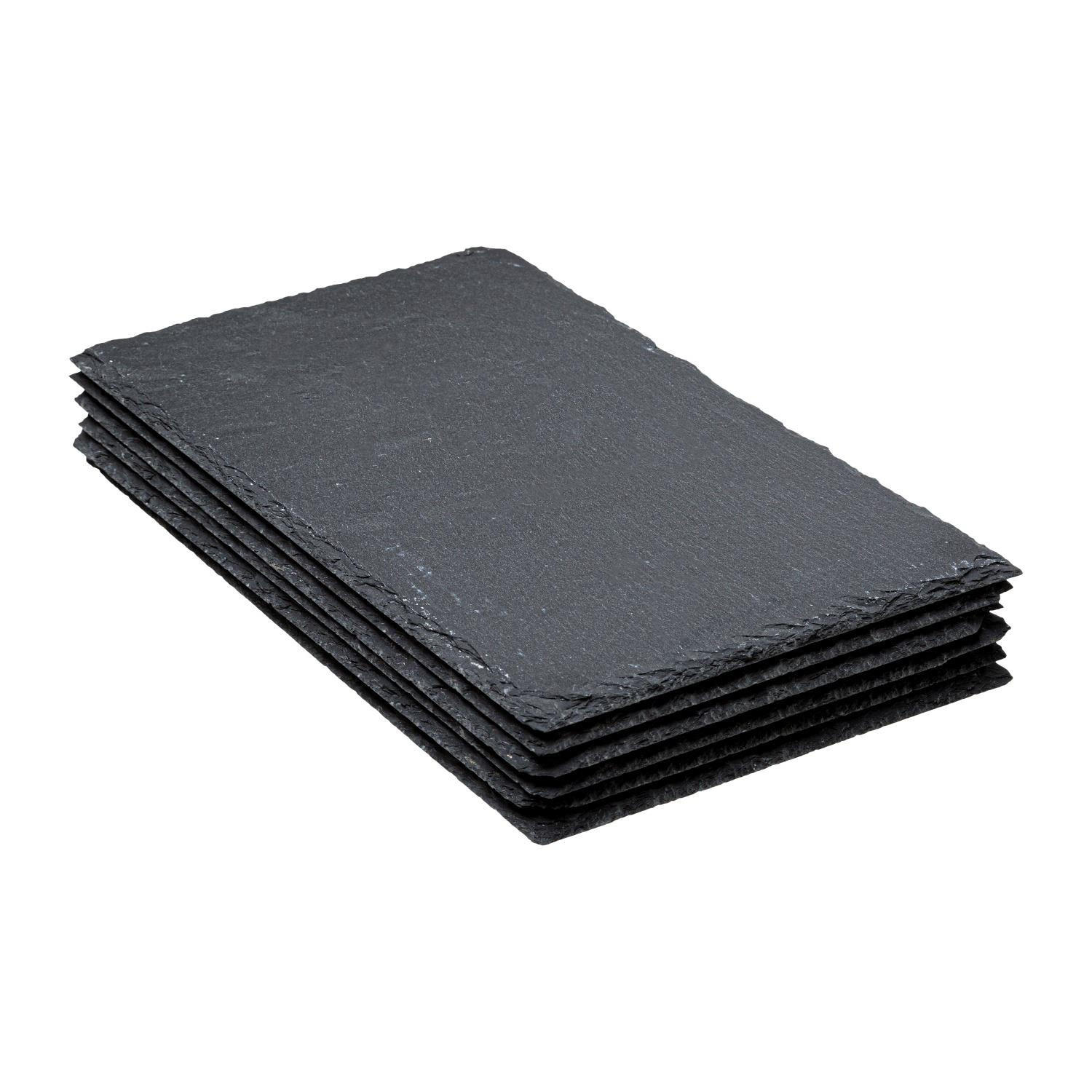TELLER-SET in Schiefer-Optik Schwarz 30/18/1 cm - Schwarz, Stein (18/1/30cm) - Secret de Gourmet