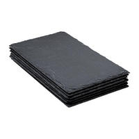 TELLER-SET in Schiefer-Optik Schwarz 30/18/1 cm - Schwarz, Stein (18/1/30cm) - Secret de Gourmet
