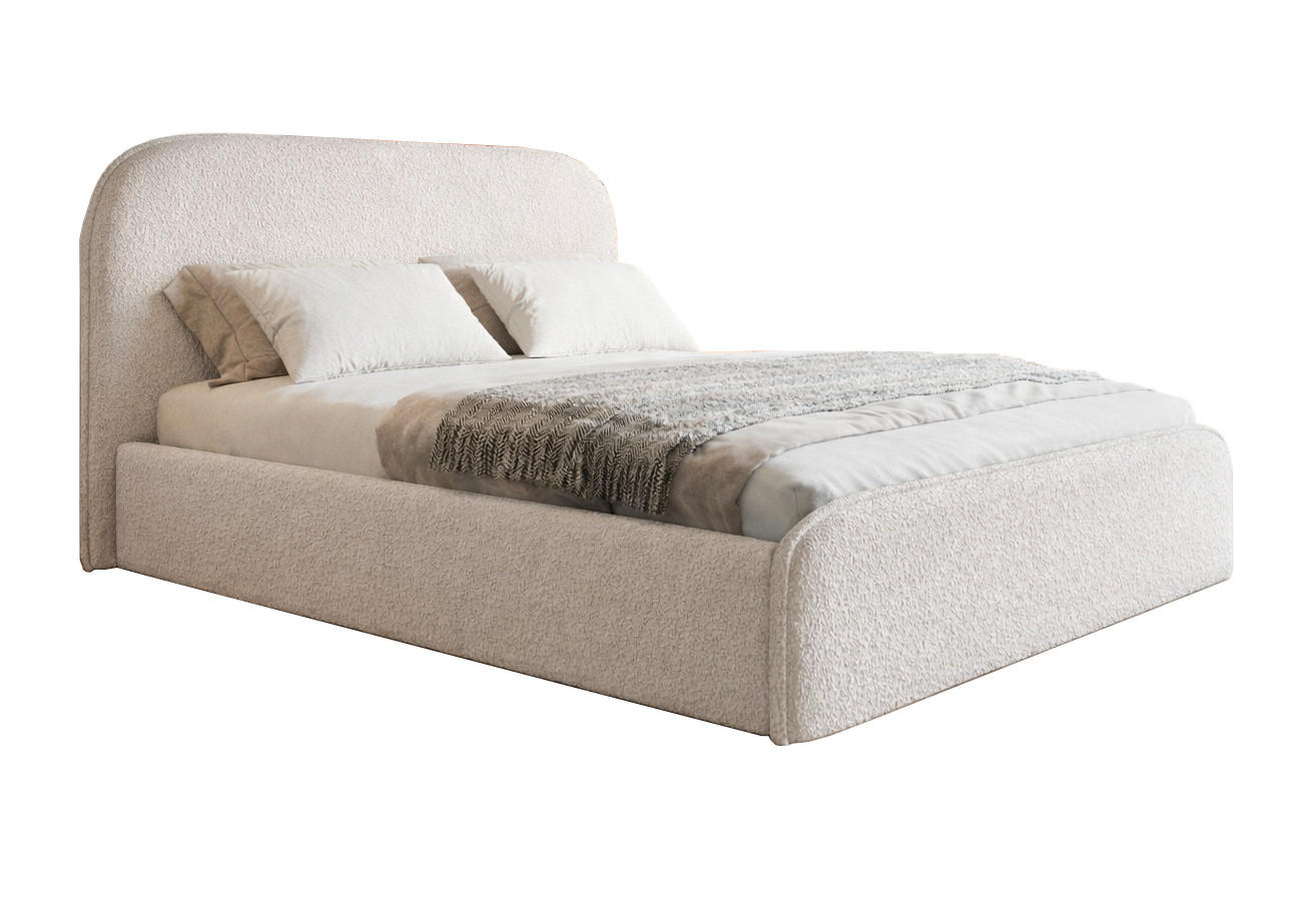 DOPPELBETT 180x200 Wendra Slim mit Lattenrost, Bettkasten, Boucle, Creme - Creme, Holz/Textil (180/200cm) - Emporius