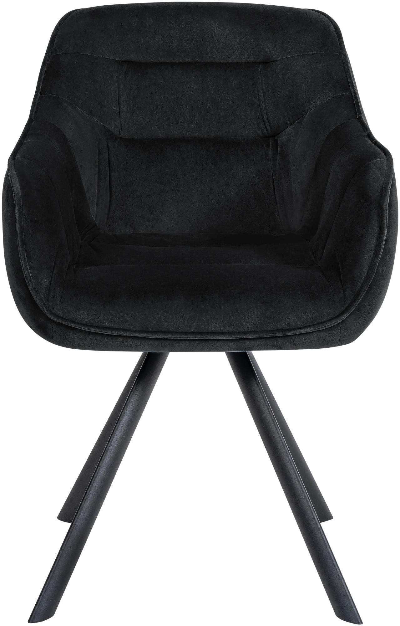 ARMLEHNENSTUHL Samt schwarz - Schwarz, Textil/Metall (57/90/63cm) - CLP