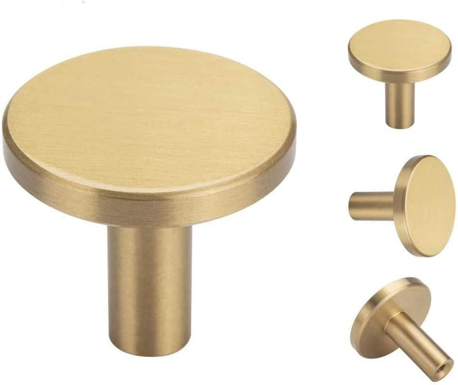 SCHRANKKNOPF Gold 10er-Set 30x20 mm Messing - Goldfarben, Metall (0.1/3/3.3cm)