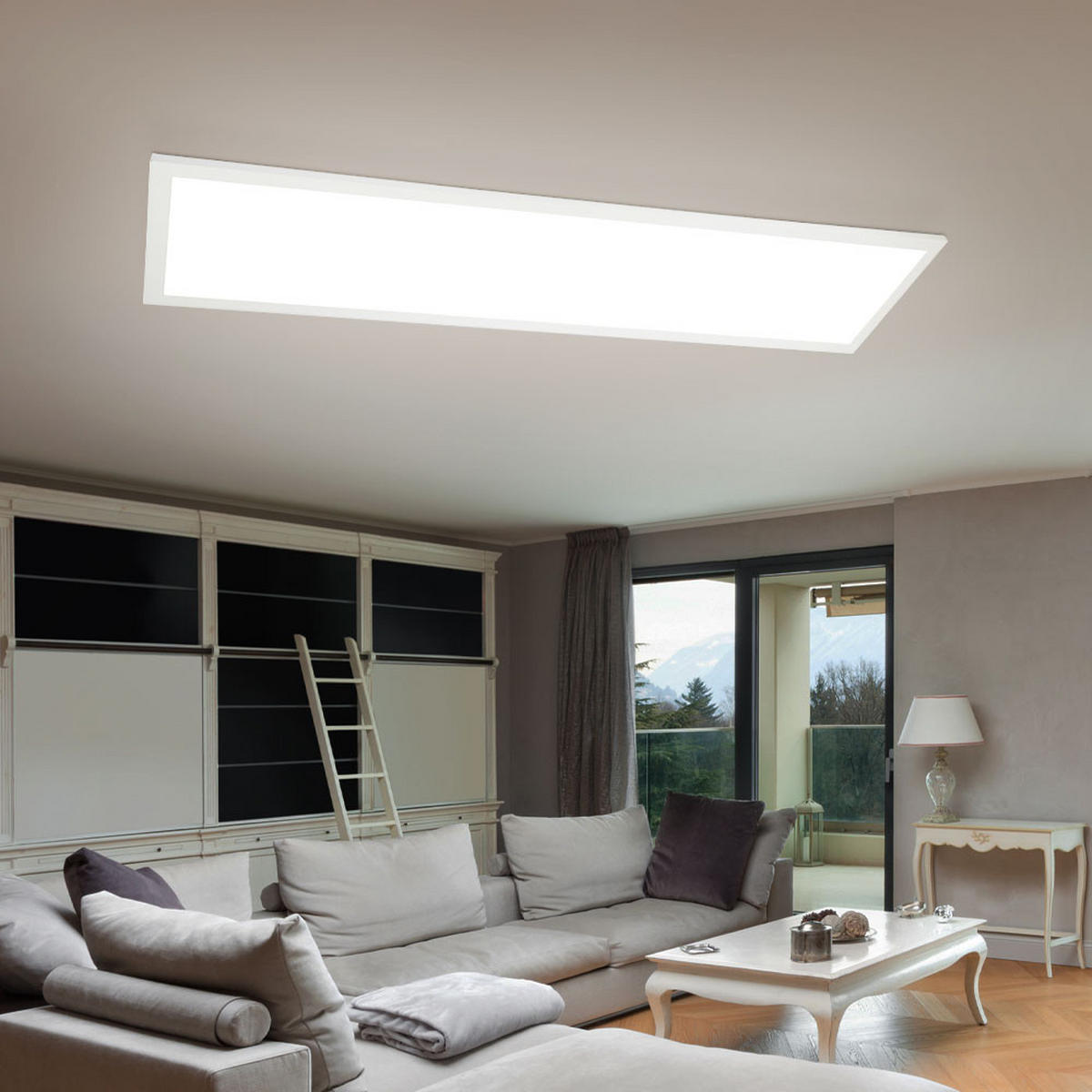 LED DECKENLEUCHTE Aluminium Weiß - Weiß, Metall (80/20/5cm) - Globo Lighting