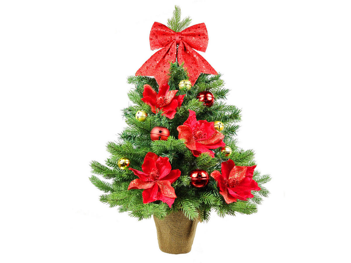 LAALU CHRISTBAUMKUGEL-SET 28 Stück in Box BÄUERIN für Weihnachtsbäume bis 100 cm - Rot/Goldfarben, Kunststoff/Textil (20/12/30cm) - LAALU
