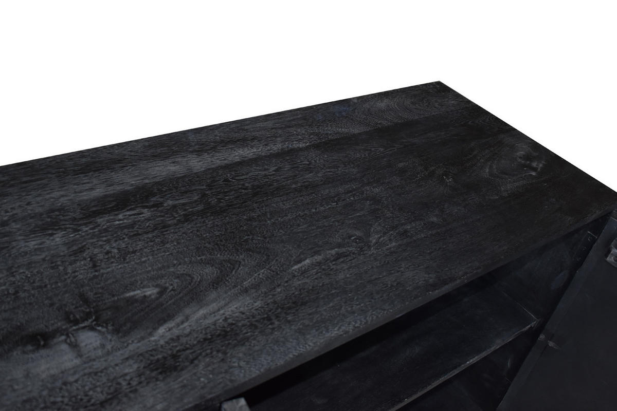 SIDEBOARD aus Holz und Metall 160cm, schwarz - Schwarz, Metall (160/85/45cm) - Giga Meubel