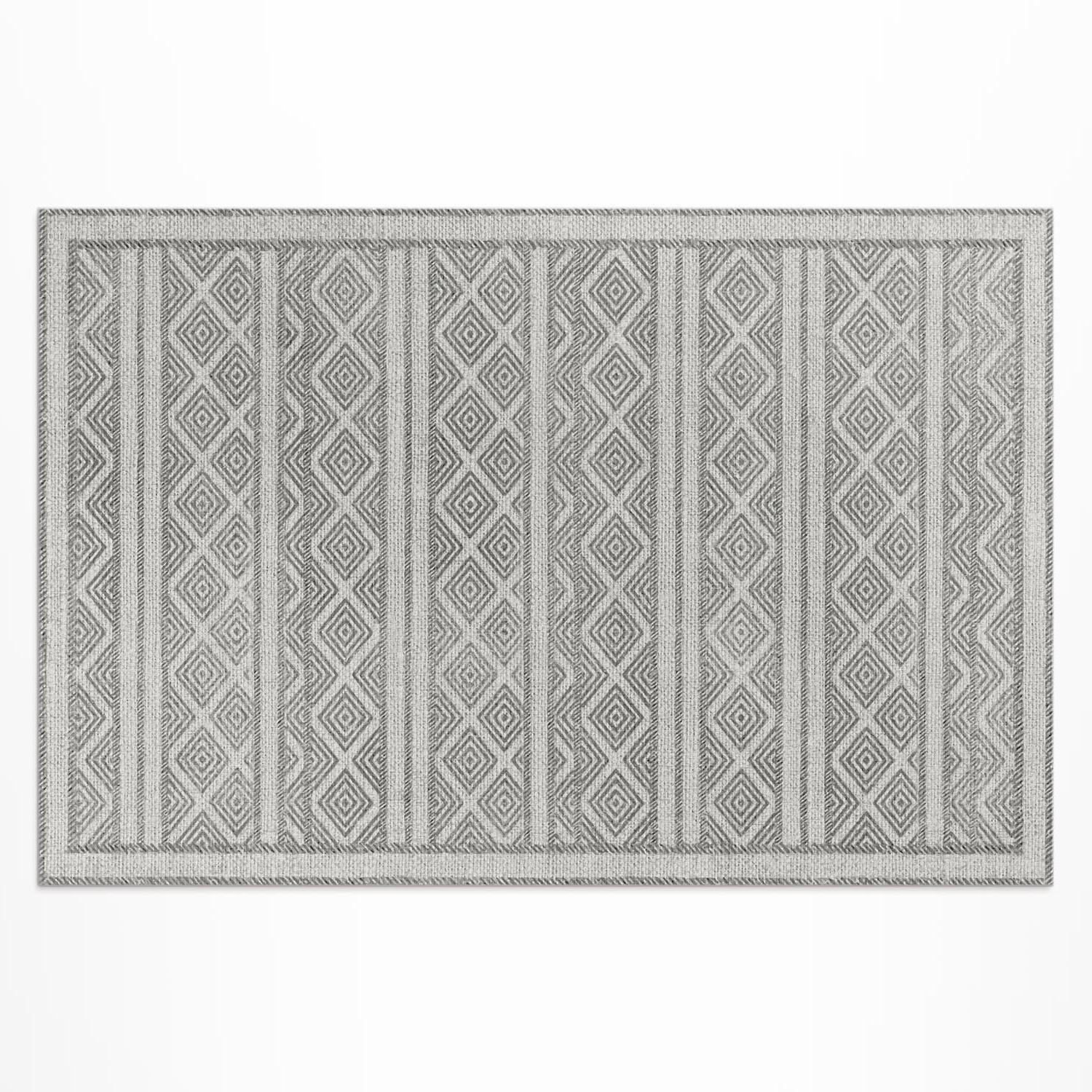 TEPPICH 150x225 cm Dekorative Bordüre Stoffoptik - Dunkelgrau, Kunststoff (150/0.2cm) - Wallfluent