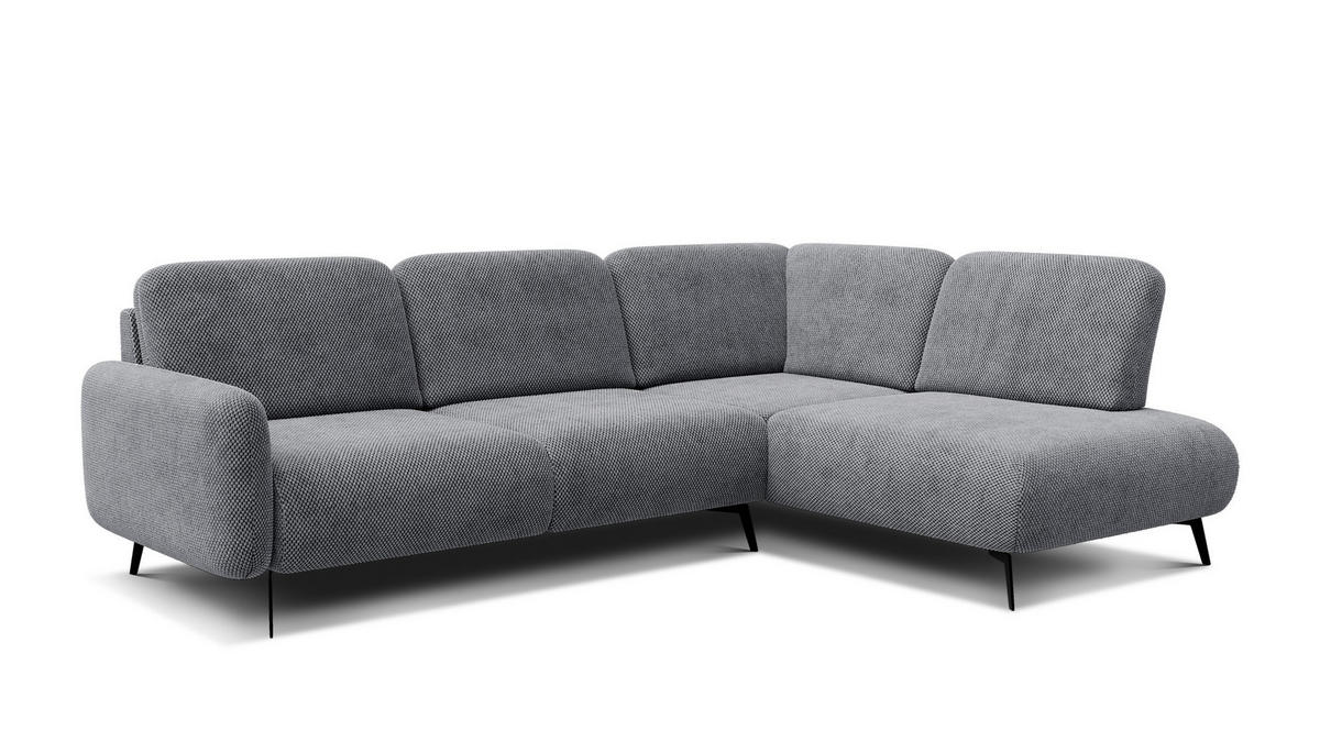 ECKSOFA FEBE 5-Sitzer rechts, grau - Schwarz/Grau, Holz/Textil (271/190cm) - Courtois Laville