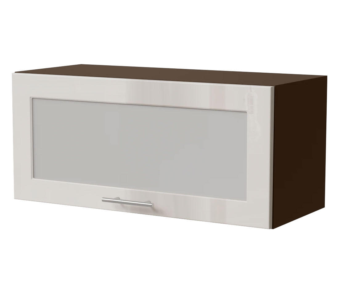 KLAPPHÄNGESCHRANK Brerra W4BS/80 WKF Lava / RAL 9001 creme Hochglanz 80 / 32,5 / 36cm - Dunkelgrau/Creme, Holz/Holzwerkstoff (80/36/32.5cm) - Feldmann-Wohnen