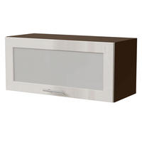 KLAPPHÄNGESCHRANK Brerra W4BS/80 WKF Lava / RAL 9001 creme Hochglanz 80 / 32,5 / 36cm - Dunkelgrau/Creme, Holz/Holzwerkstoff (80/36/32.5cm) - Feldmann-Wohnen