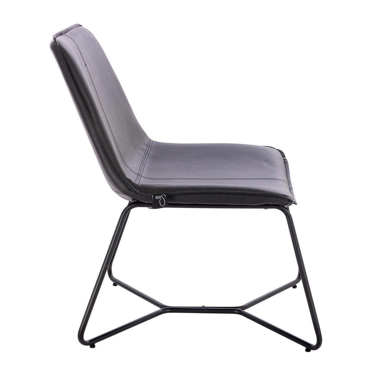 LOUNGESESSEL RON Kunstleder Braun - Schwarz, Textil/Metall (66/82/64cm) - SVITA