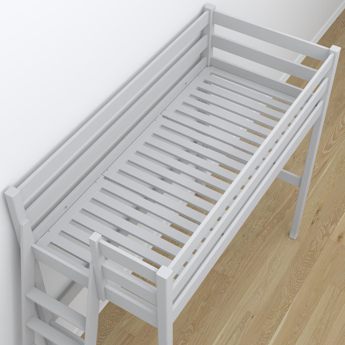 HOCHBETT N02 mit Schreibtisch Grau 90/190 - Grau, Naturmaterialien/Holz (90/190cm) - N-Wood