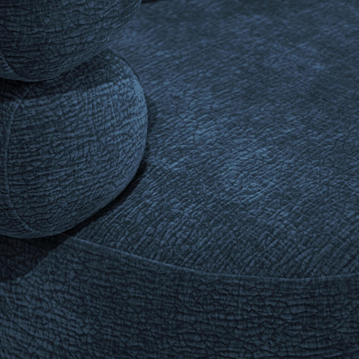 SESSEL Nano, Drehsessel mit runder Form, Dunkelblau - Dunkelgrau, Textil (95/75/95cm) - Beautysofa