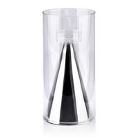 KERZENHALTER Rita Silber 12/12/25 cm Glas - Silberfarben, Glas (12/25/12cm) - Mondex