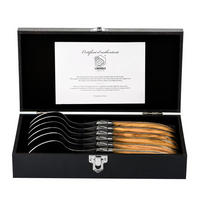 ESSLÖFFEL-SET Luxury Line 6-tlg. 22 cm, Griffe aus Olivenholz naturfarben - Naturfarben, Holz - Laguiole Style de Vie
