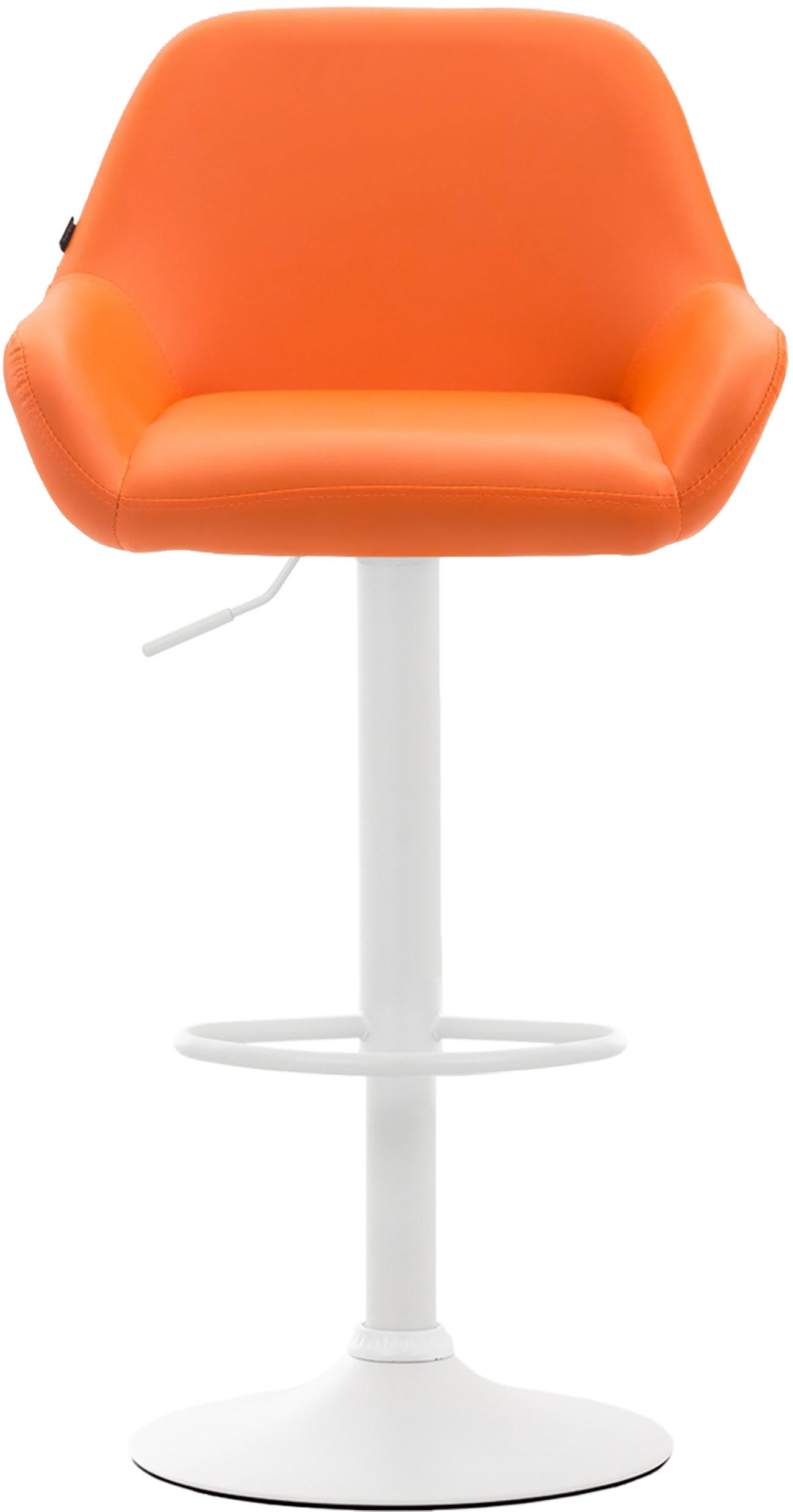 BARHOCKER DUBLIN Orange Kunstleder Weiß - Orange, Leder/Metall (51/89/52cm) - DELUKE