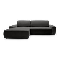 ECKSOFA Bamby Schwarz 264 cm - Schwarz, Textil (264/82/162cm) - Pillovely