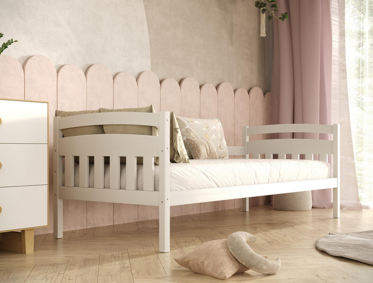 KINDERBETT Tosia mit Matratze 90/200 Weiß 90/200 - Weiß, Holz (90/200cm) - RAUMHIRSCH FURNITURE