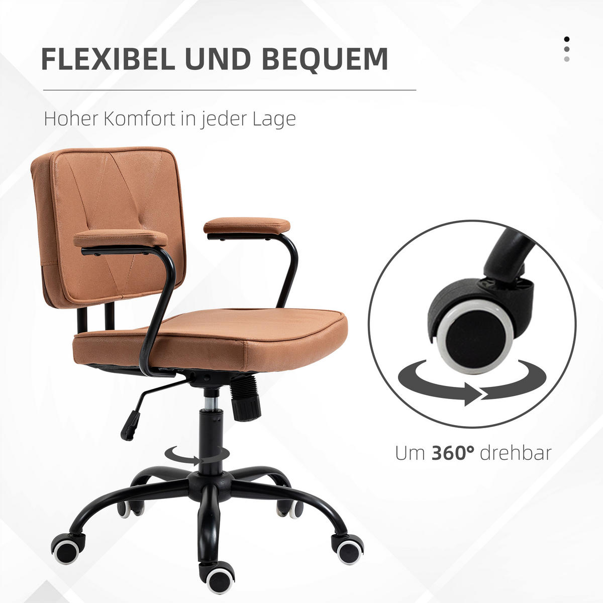 BÜROSTUHL Braun - Braun, Kunststoff (58/91/61cm) - Jamb