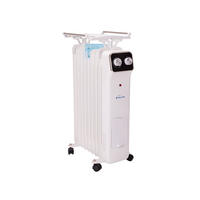 ÖLRADIATOR Weiß mit Rollen und 3 Leistungsstufen 2000 W - Weiß, Metall (39/62/15cm) - Purline