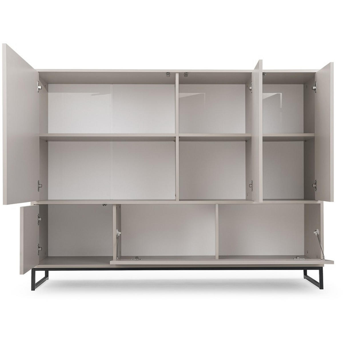 KOMMODE Giana mit 5 Türen, 160 cm, Beige Sand - Sandfarben/Beige, Holzwerkstoff (160/120/45cm) - Beautysofa