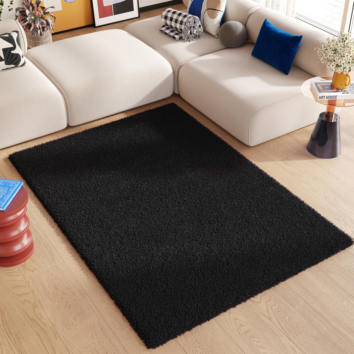 TEPPICH ESSENCE Black 300/400 cm - Schwarz, Kunststoff (300/400cm) - Tapiso