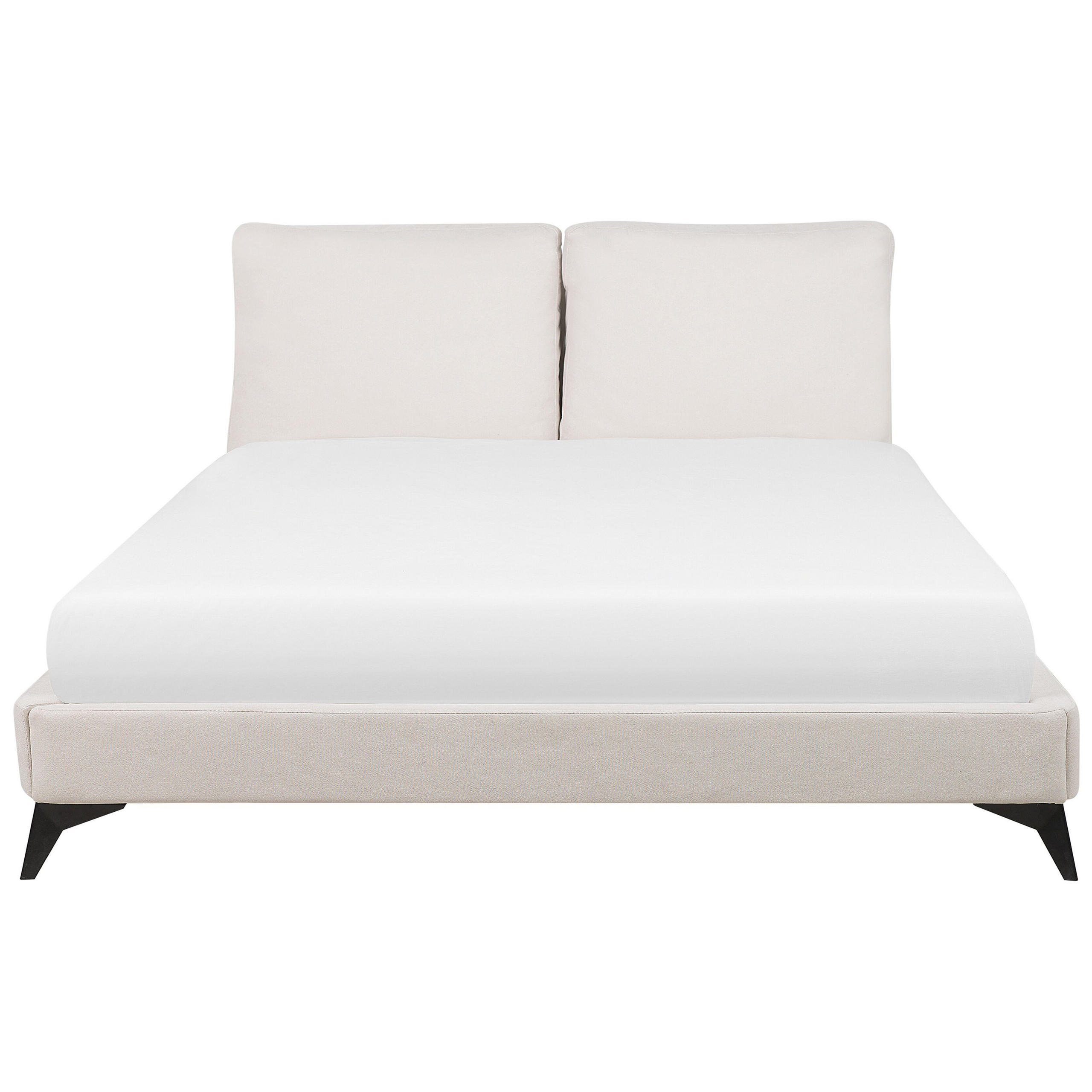POLSTERBETT 180/200cm Helles Beige Melle - Beige, Naturmaterialen/Textil (180/200cm) - Beliani