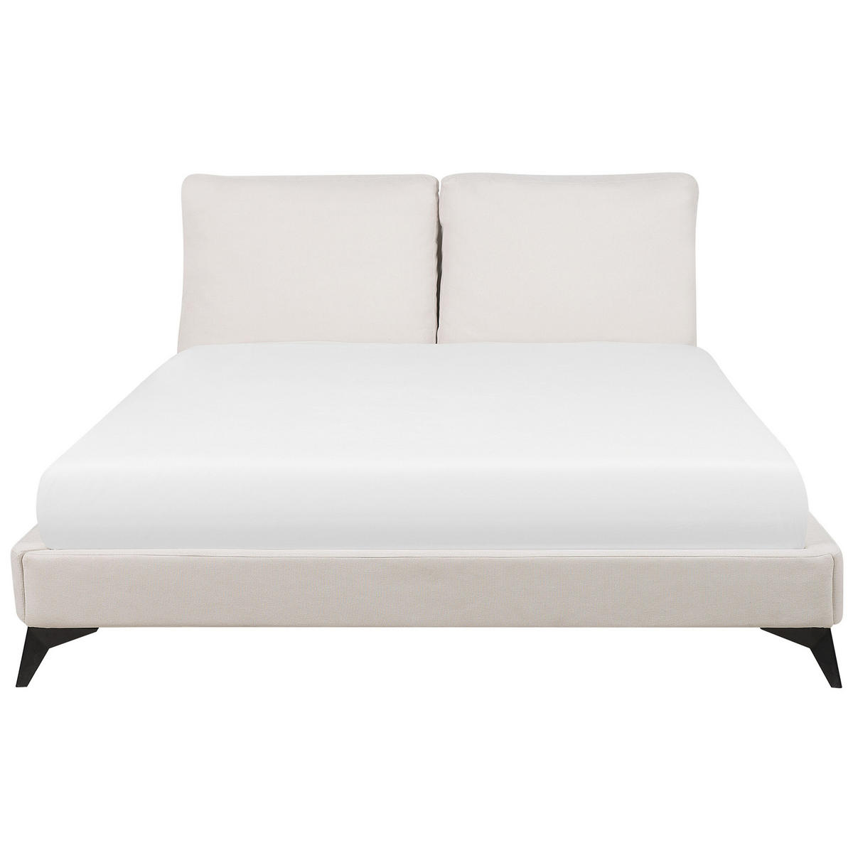 POLSTERBETT 180/200cm Helles Beige Melle - Beige, Naturmaterialien/Textil (180/200cm) - Beliani