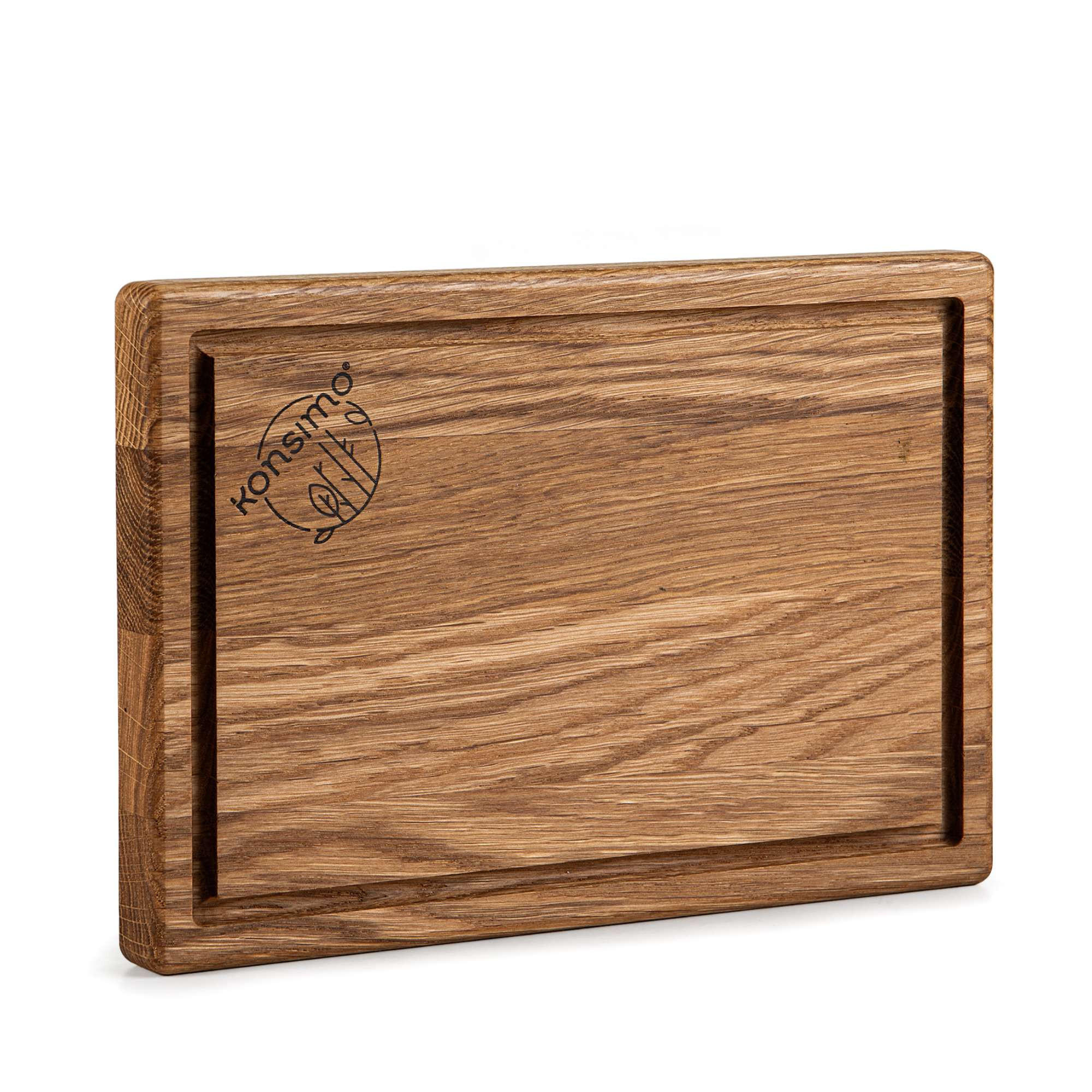 SCHNEIDEBRETT Solida - Eichefarben/Braun, Holz (15/22cm) - KONSIMO®