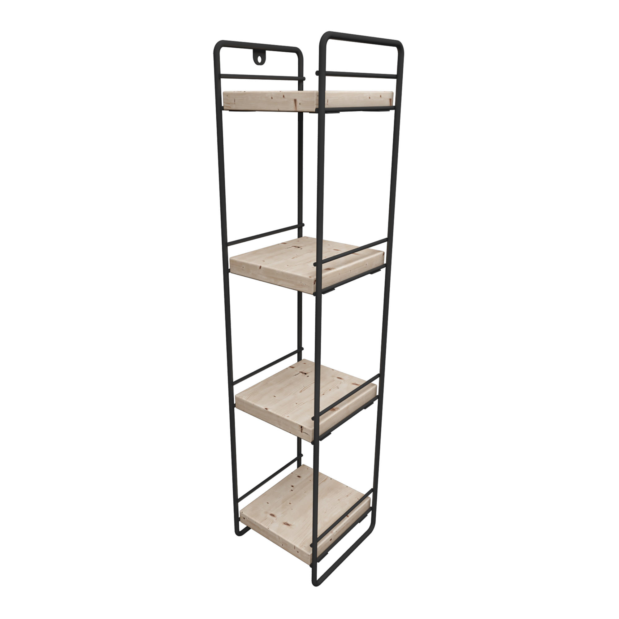 BADEZIMMERREGAL Pargas - Schwarz/Naturfarben, Holz/Metall (14/60/13cm) - [en.casa]