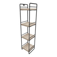BADEZIMMERREGAL Pargas - Schwarz/Naturfarben, Holz/Metall (14/60/13cm) - [en.casa]