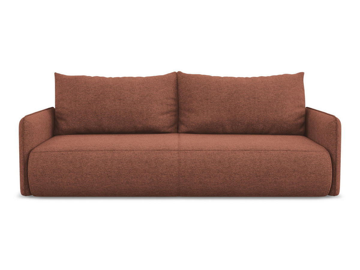 3-SITZER SOFA mit Schlaffunktion Chenille Stoff Pink - Pink/Hellrosa, Kunststoff/Textil (216/86/105cm) - Makamii