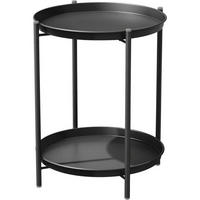 BEISTELLTISCH 2 Ebenen Metall Schwarz 45x45x53 cm - Schwarz, Metall (45/45/53cm)