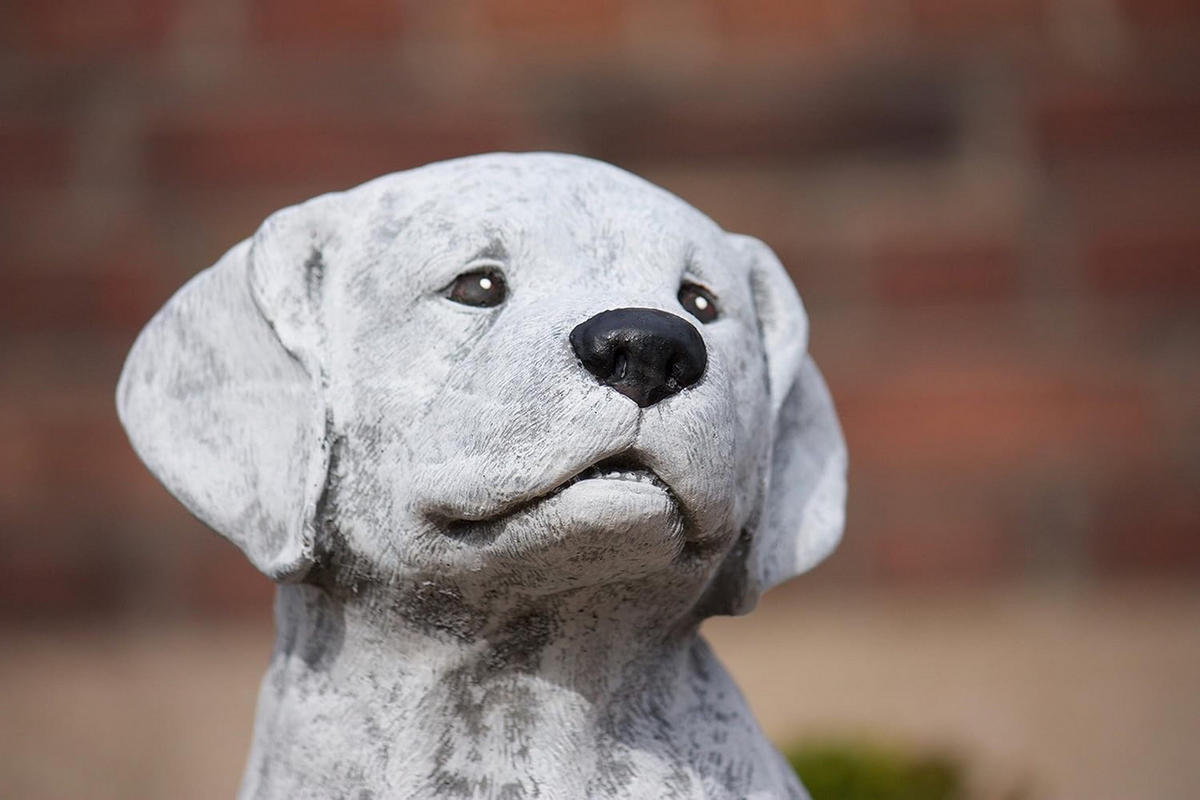 STEINFIGUR großer Labrador, frostfest, massiver Steinguss - Grau, Stein (20/36/30cm) - stoneandstyle