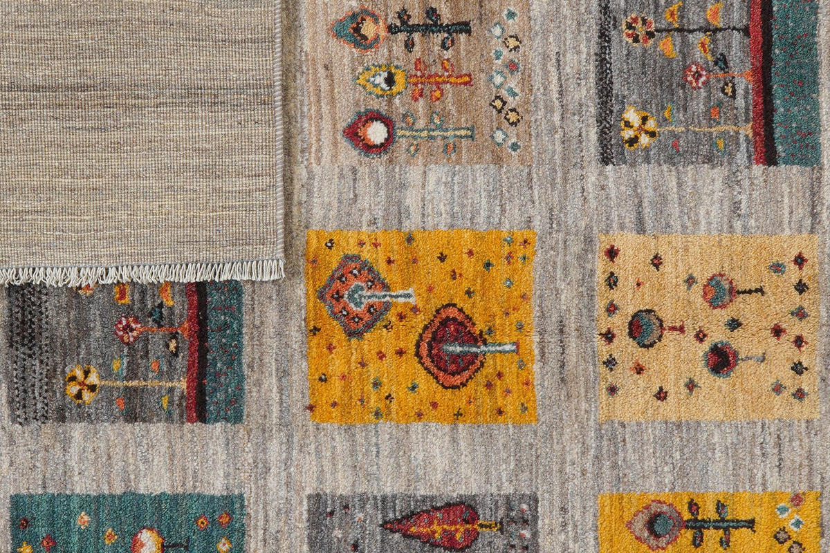 GABBEH-TEPPICH handgeknüpft Rizbaf Beige 211/158 cm Schurwolle - Beige, Textil (158/211cm) - Looma