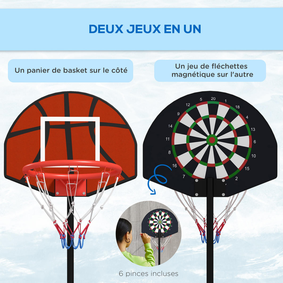 BASKETBALLKORB DE-18516 höhenverstellbar 129-179 cm - Schwarz, Metall (38/38cm) - ComfortXL