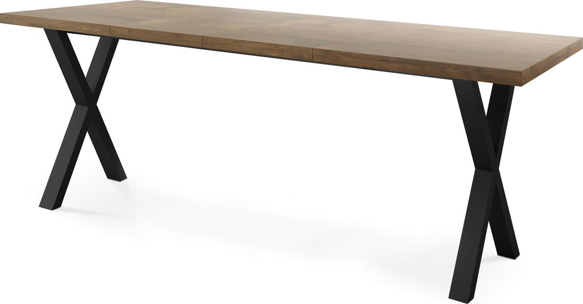 ESSTISCH Blake rechteckig ausziehbar, Lefkas Eiche 140-240/80/76 cm - Alteiche/Schwarz, Holzwerkstoff/Metall (140/80/76cm) - WFL GROUP