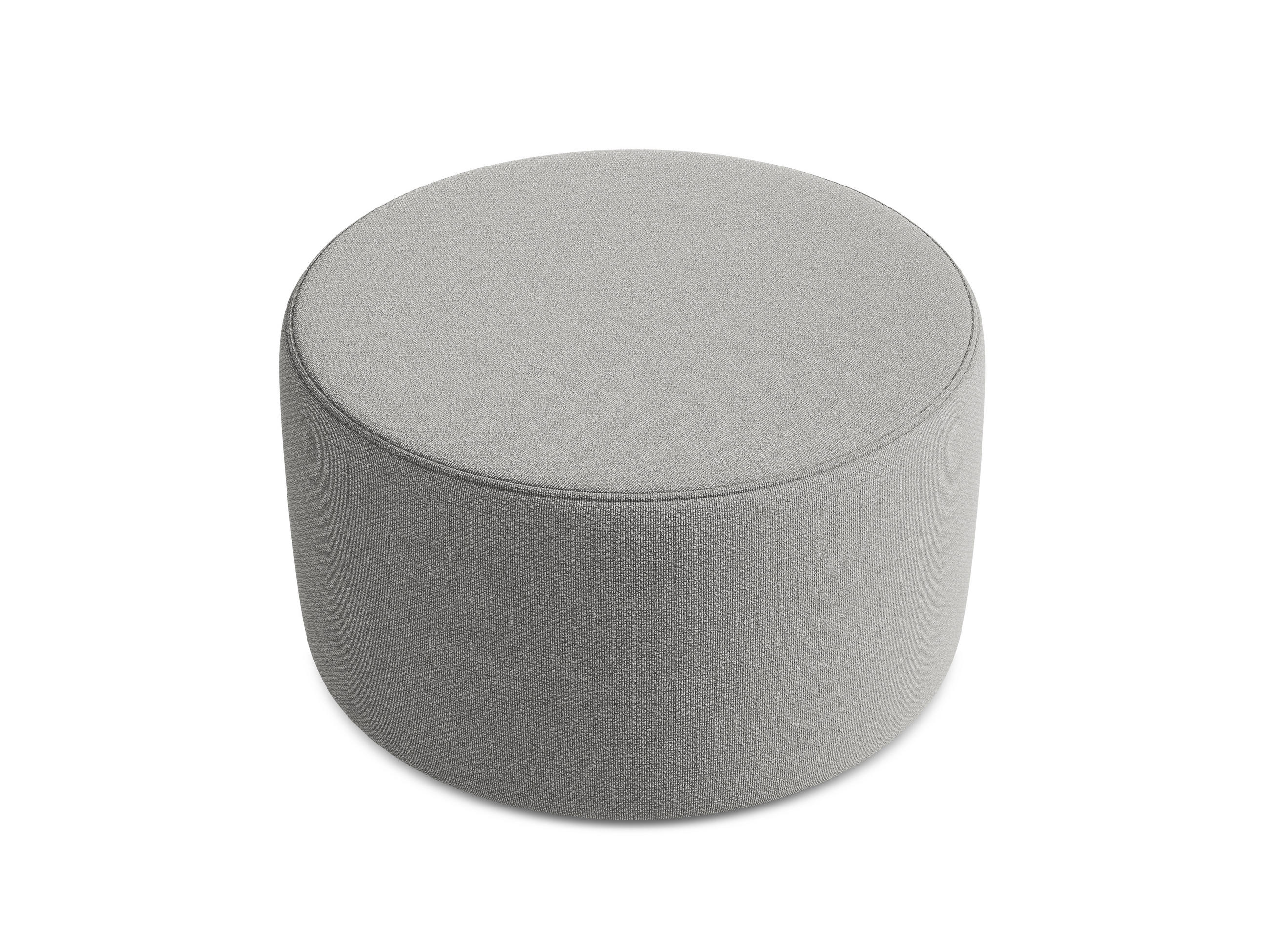 POUF Bouclé Stoff Grau - Hellgrau/Schwarz, Kunststoff/Textil (81/46/81cm) - Makamii