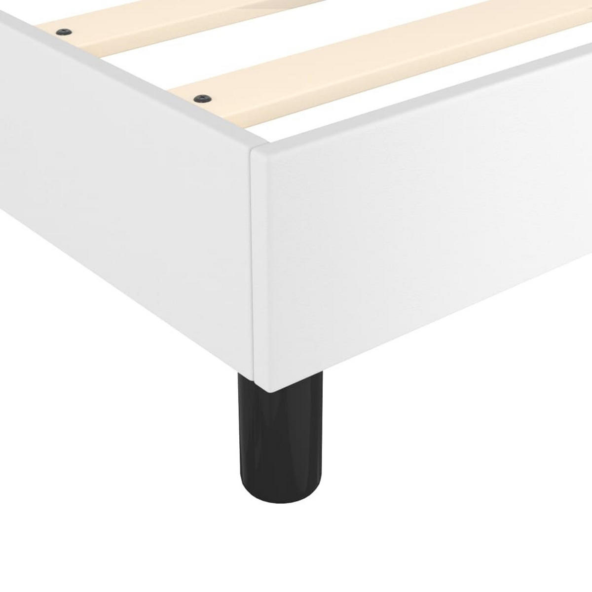 BETTGESTELL Weiss 140/200 Cm Kunstleder - Weiß, Holzwerkstoff (140/200cm) - vidaXL