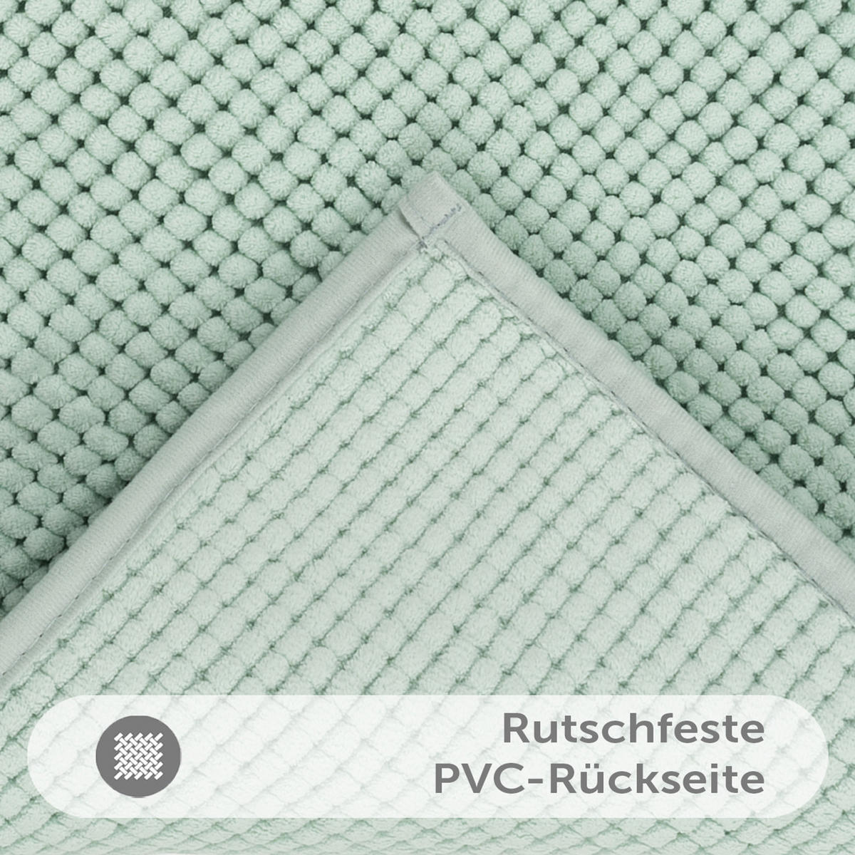 BADEMATTE Hochflor Chenille, 70x120 cm, Mintgrün - Mintgrün, Textil (70/120cm) - Blumtal