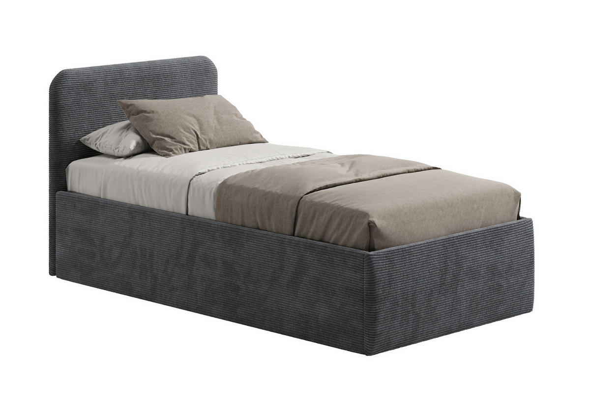 POSLTERBETT 100x200 cm in Anthrazit - Anthrazit, Holzwerkstoff/Textil (100/200cm) - Home Collective