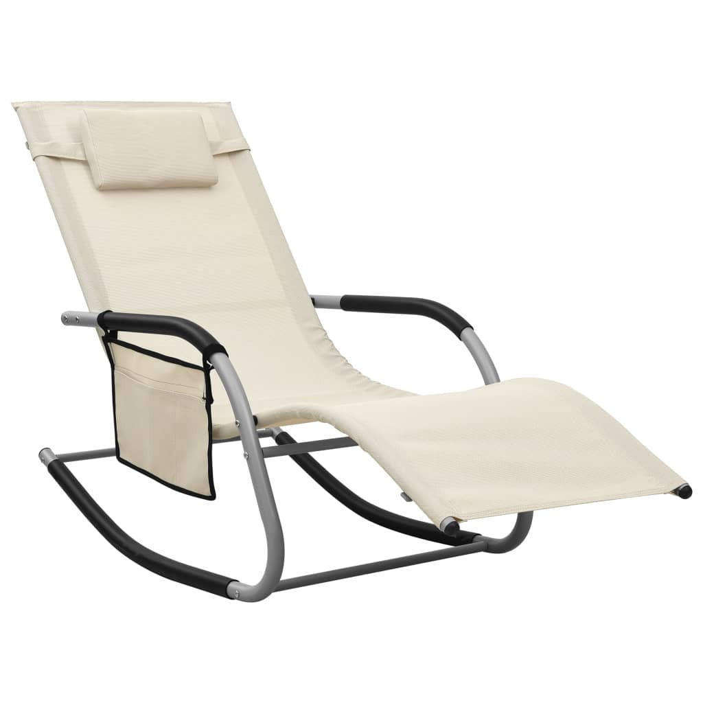 furnicato Sonnenliege Creme 62x88x149 cm